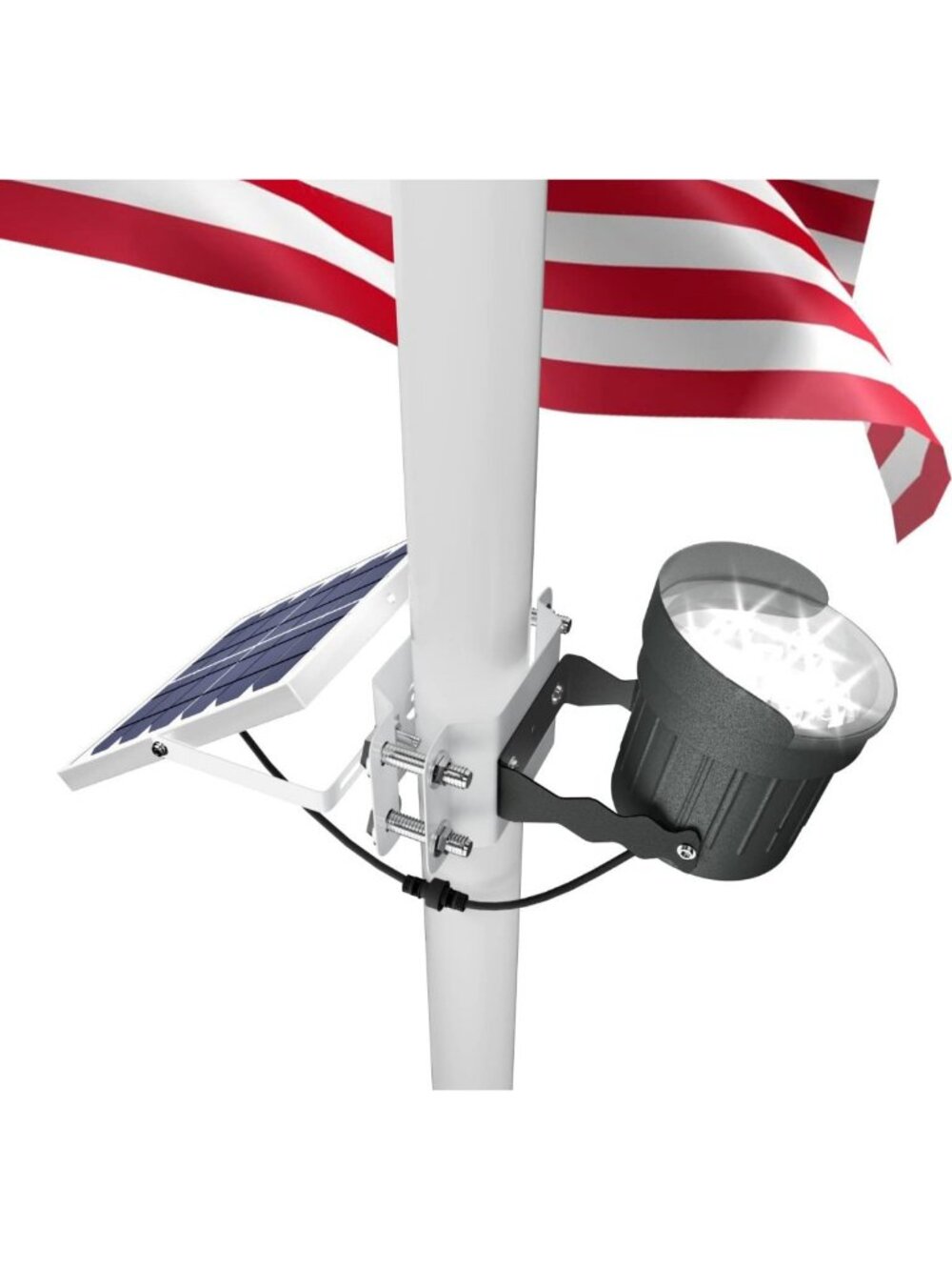 Bright Solar Flag Pole Light - 3-in-1 Design, LED Outdoor Lighting for 1"-4